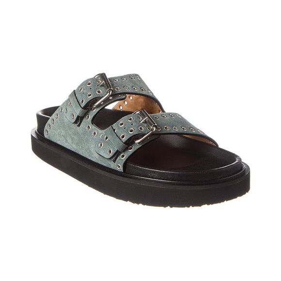 Isabel Marant Lennyo Suede Platform Sandal, Blue - Picture 1 of 5